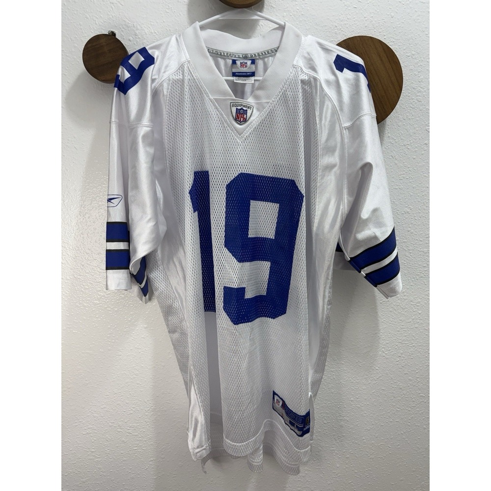 Reebok Dallas Cowboys Keyshawn Johnson #19 NFL Football Jersey White/Blue Large